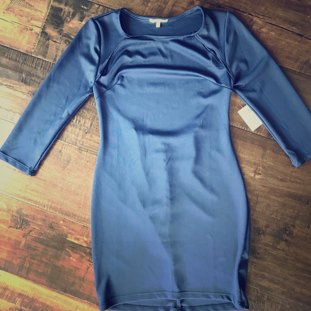 3/4 sleeve navy dress